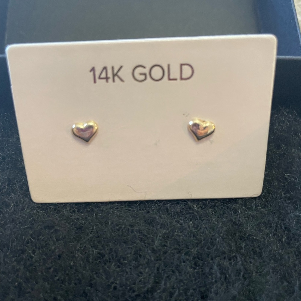 14k solid gold heart earrings karat